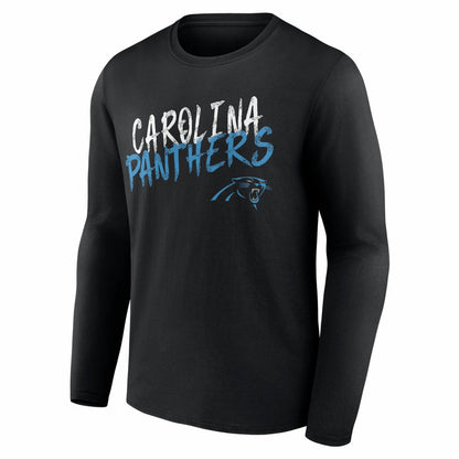 Carolina Panthers Hustle Personalized Name & Number Long Sleeve T-Shirt - Black for sale