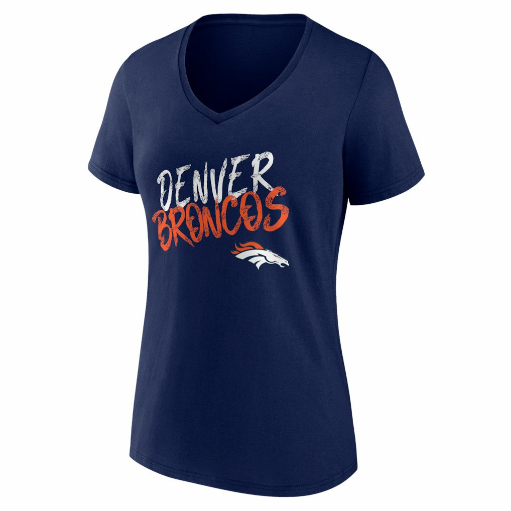 Denver Broncos Women's Hustle Personalized Name & Number V-Neck T-Shirt - Navy outlet