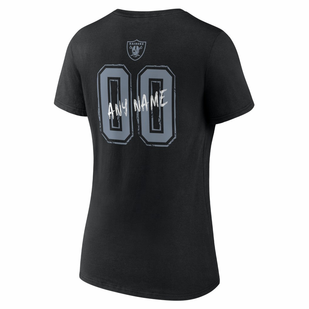 Las Vegas Raiders Women's Hustle Personalized Name & Number V-Neck T-Shirt - Black for sale