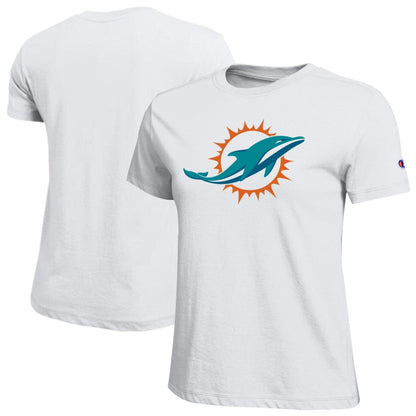 Miami Dolphins Champion Women's Logo T-Shirt - White discount