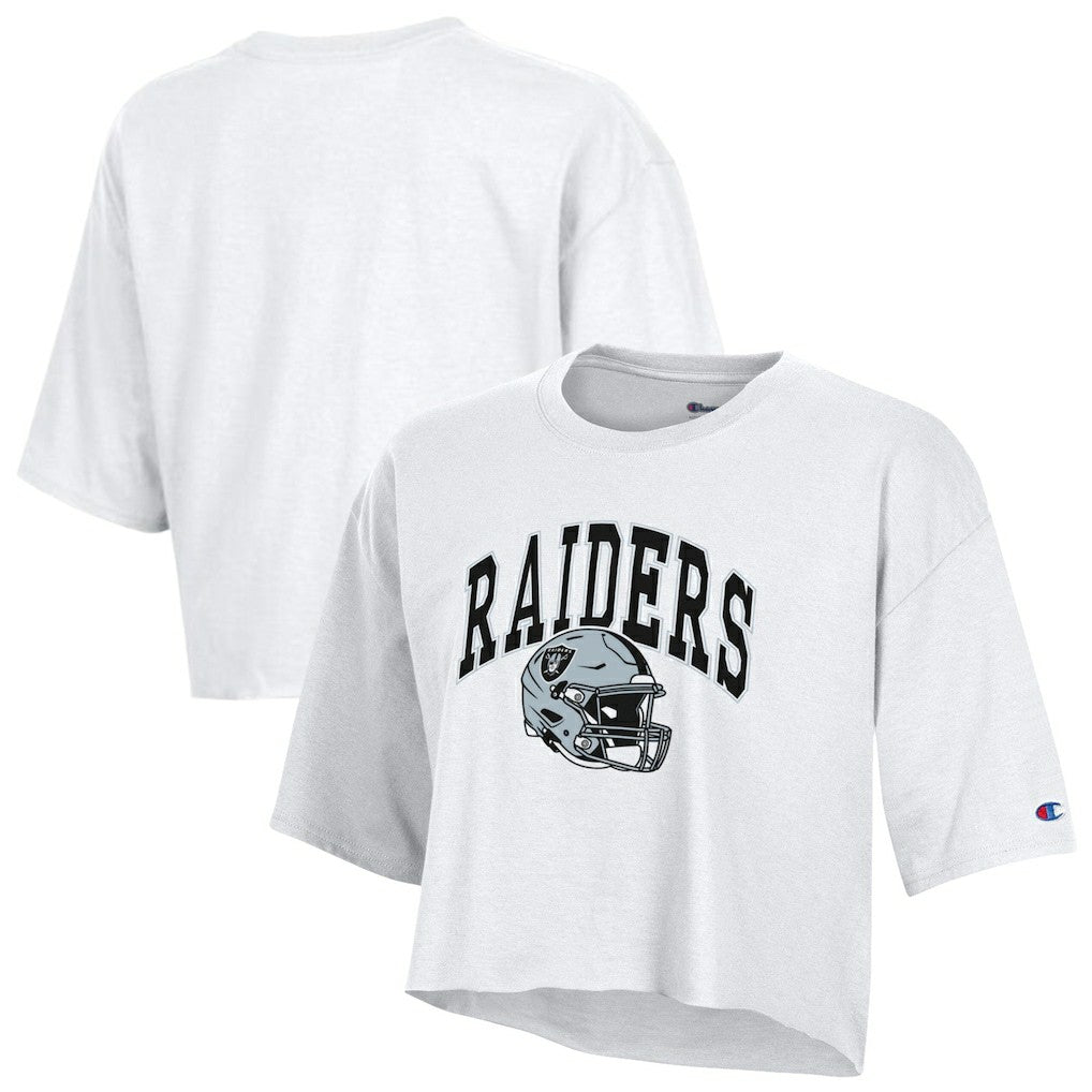 Las Vegas Raiders Champion Women's Boyfriend Cropped T-Shirt - White sale