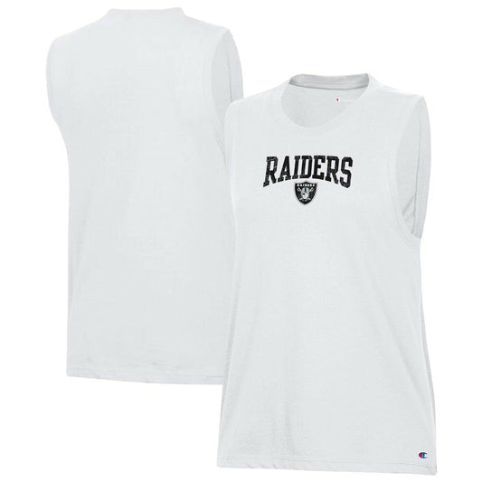 Las Vegas Raiders Champion Women's Muscle Tank Top - White sale