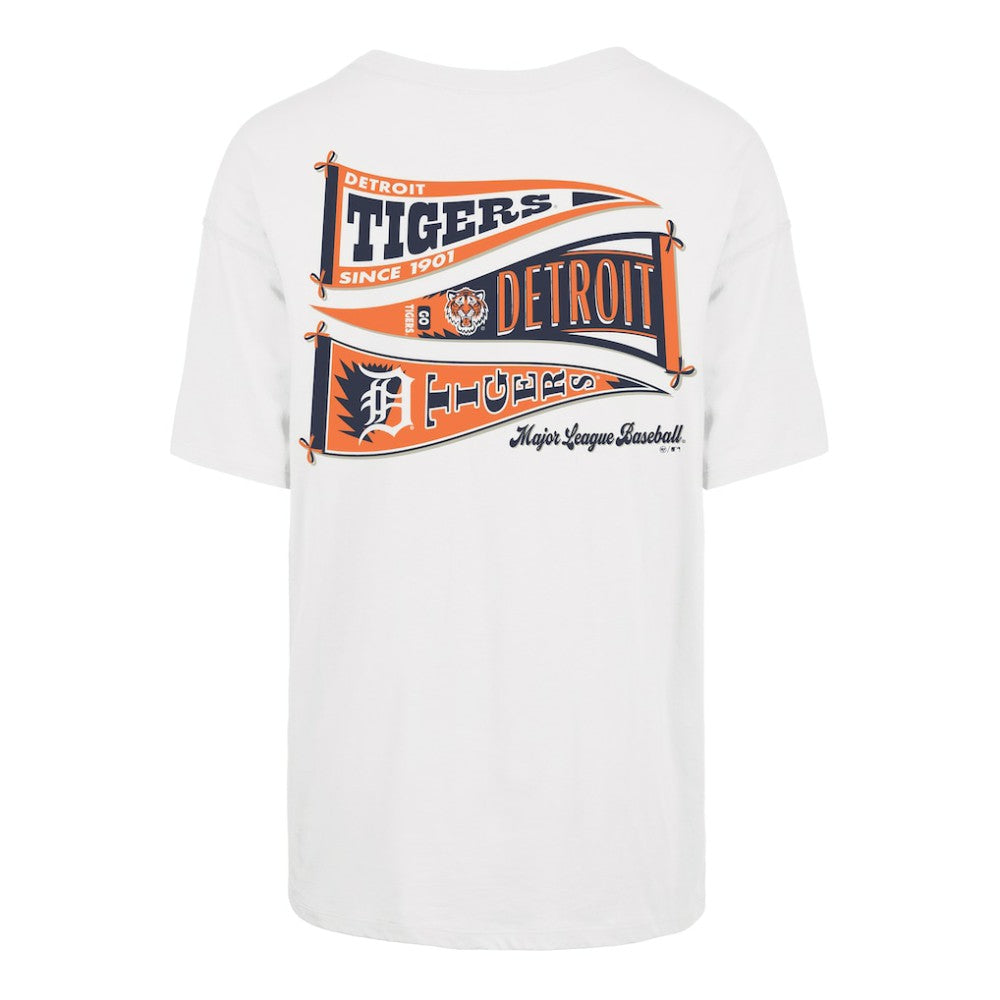 Detroit Tigers Women's Bow & Banner Sadie T-Shirt - Sand | 47 brand