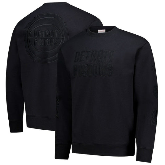 Detroit Pistons Phantom Fleece Sweatshirt sale - Black | Mitchell & Ness outlet