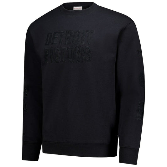 Detroit Pistons Phantom Fleece Sweatshirt sale - Black | Mitchell & Ness outlet