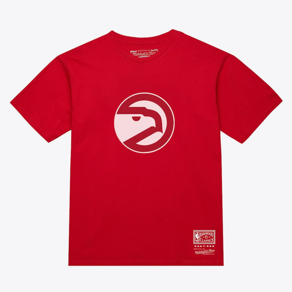 Atlanta Hawks Unisex Hardwood Classics Arch T-Shirt - Red | Mitchell & Ness online