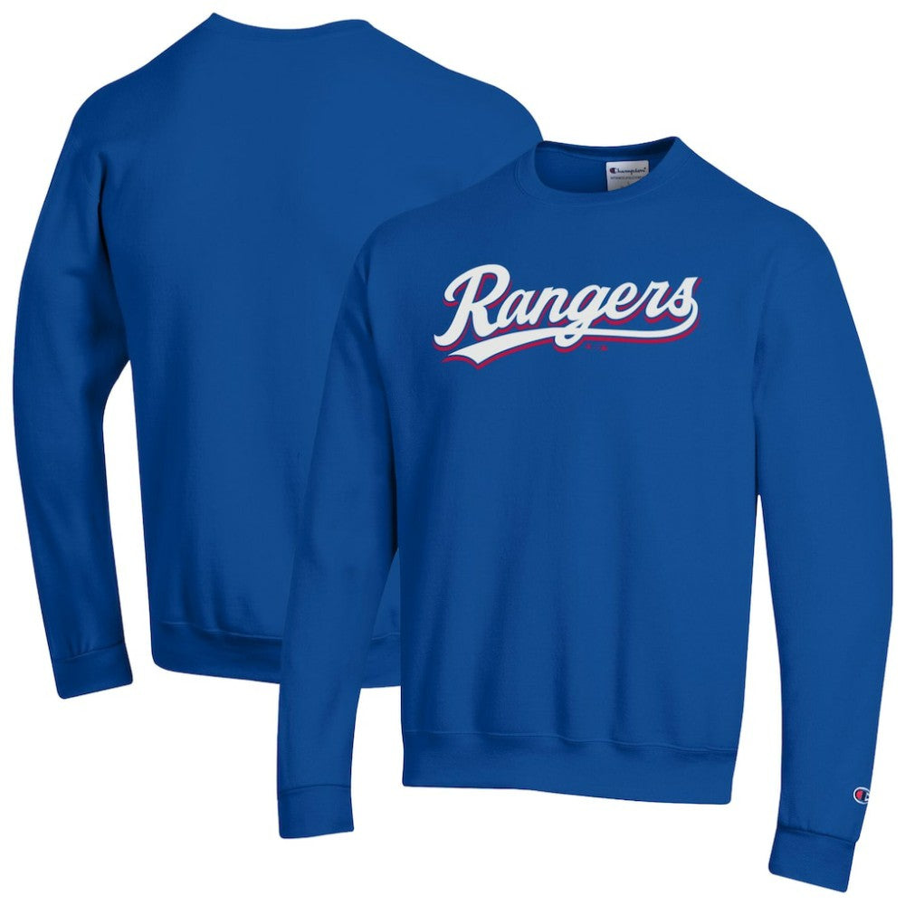 Texas Rangers Champion Powerblend Wordmark Sweatshirt - Royal