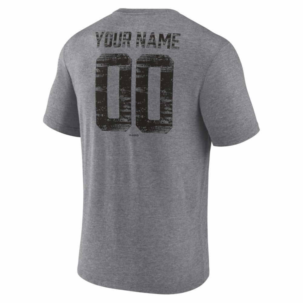 San Francisco Giants Heritage Personalized Any Name & Number Tri-Blend T-Shirt - Gray