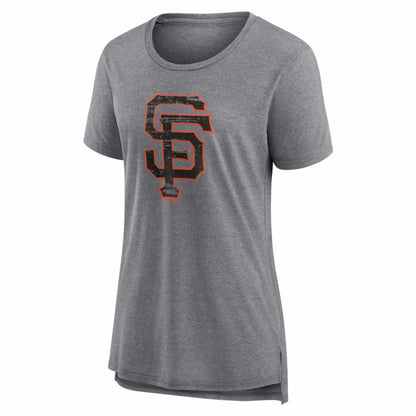 San Francisco Giants Women's Heritage Personalized Any Name & Number Tri-Blend T-Shirt - Gray