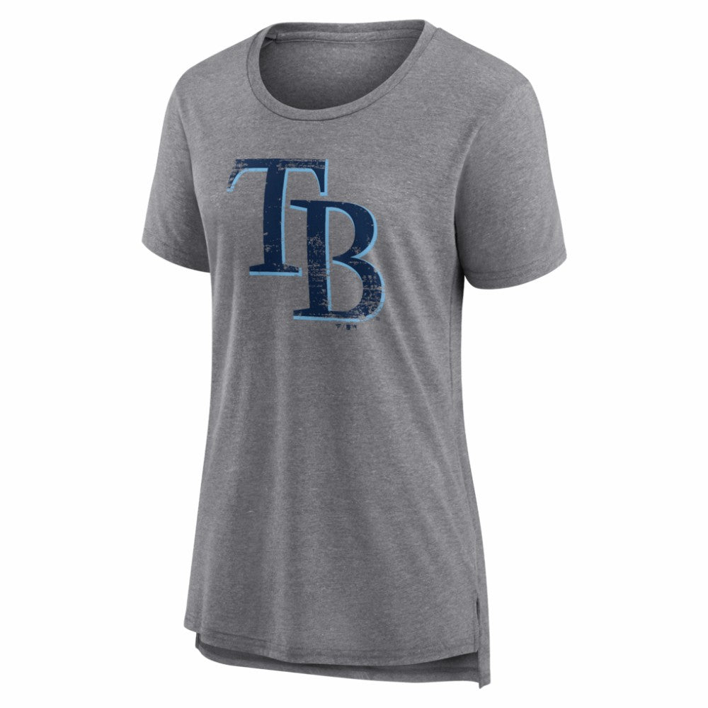 Tampa Bay Rays Women's Heritage Personalized Any Name & Number Tri-Blend T-Shirt - Gray