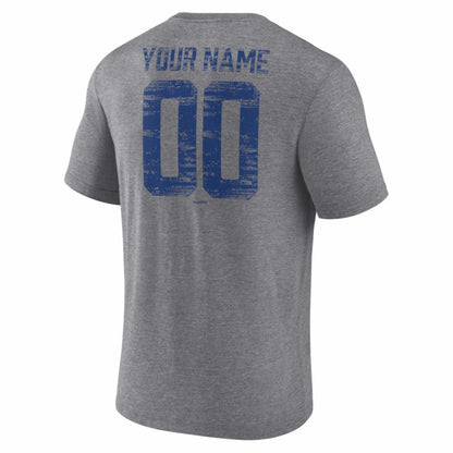 Texas Rangers Heritage Personalized Any Name & Number Tri-Blend T-Shirt - Gray