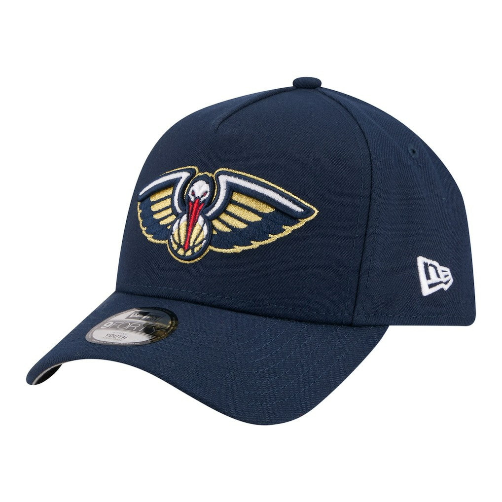 New Orleans Pelicans Youth 9FORTY A-Frame Adjustable Hat - Navy | New Era shop