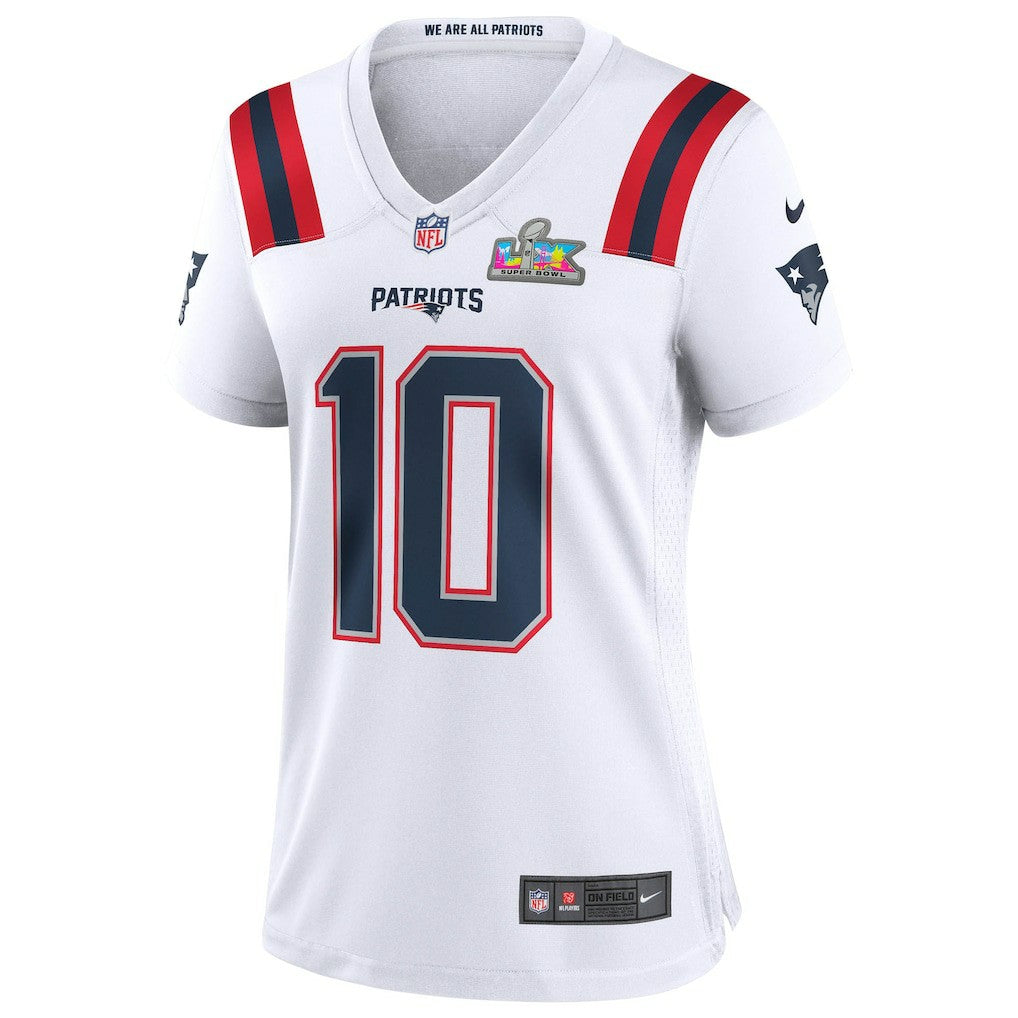 Drake Maye New England Patriots Women's Super Bowl LX Patch Game Jersey - White | Nike discount