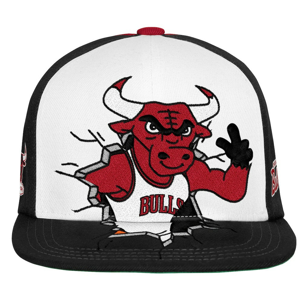 Chicago Bulls Youth Mascot Snapback Hat - Black | Mitchell & Ness discount