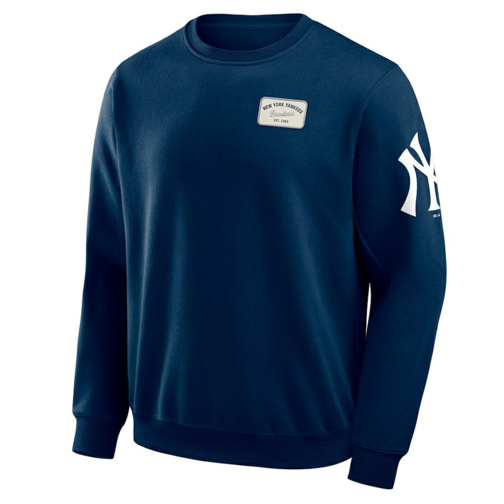 New York Yankees Darius Rucker Collection Washed Crew Neck Pullover Sweatshirt - Navy