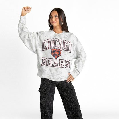 Chicago Bears Gameday Couture Women's Whiteout Oversized Premium Fleece Sweatshirt - Arctic Camo for sale