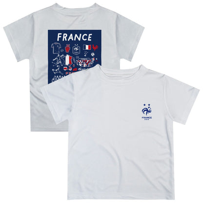 France National Team Vive La Fete Youth Impressions Artwork T-Shirt - White discount