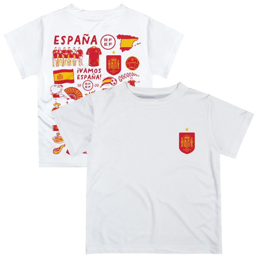 Spain National Team Vive La Fete Youth Impressions Artwork T-Shirt - White online