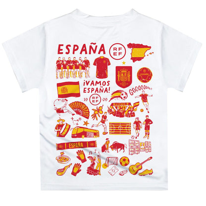 Spain National Team Vive La Fete Youth Impressions Artwork T-Shirt - White online
