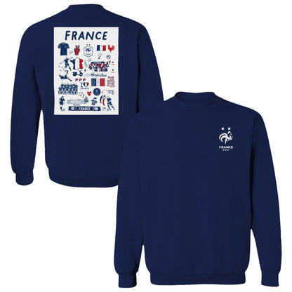 France National Team Vive La Fete Women's Impressions Artwork Sweatshirt - Navy outlet