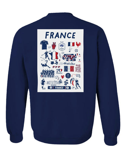 France National Team Vive La Fete Women's Impressions Artwork Sweatshirt - Navy outlet