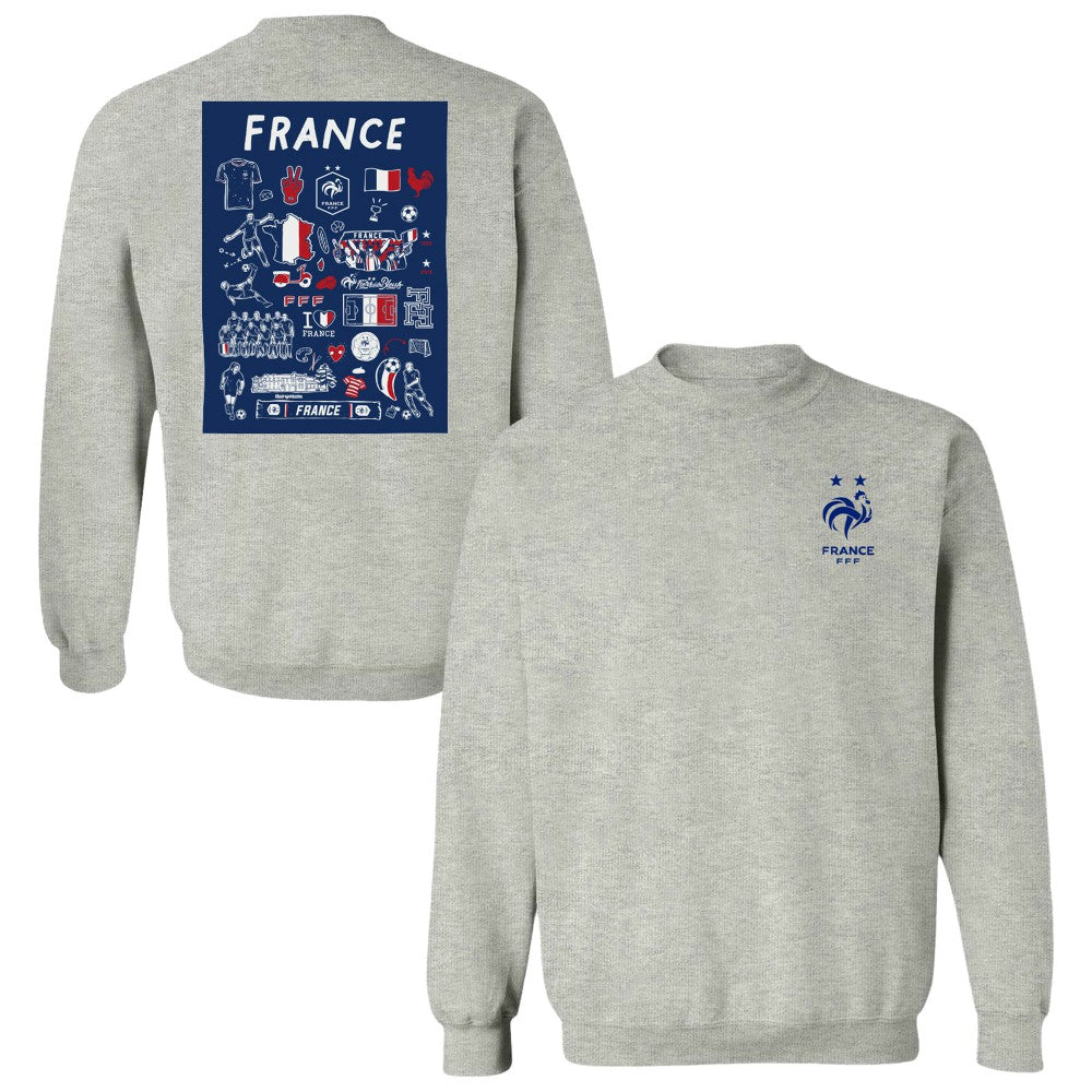 France National Team Vive La Fete Women's Impressions Artwork Sweatshirt - Gray shop