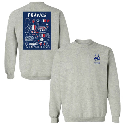 France National Team Vive La Fete Women's Impressions Artwork Sweatshirt - Gray shop