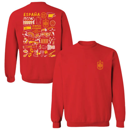Spain National Team Vive La Fete Women's Impressions Artwork Sweatshirt - Red online