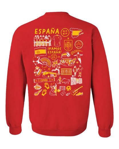 Spain National Team Vive La Fete Women's Impressions Artwork Sweatshirt - Red online
