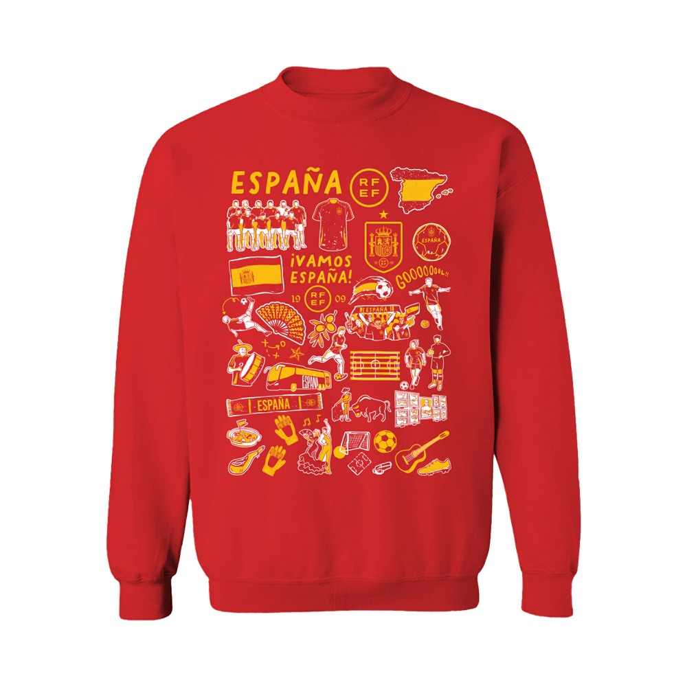 Spain National Team Vive La Fete Women's Impressions Artwork Sweatshirt - Red shop