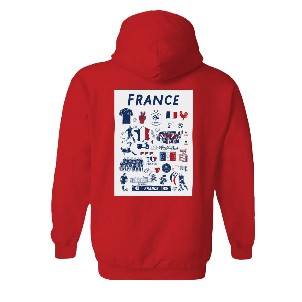 France National Team Vive La Fete Women's Impressions Artwork Hoodie - Red for sale