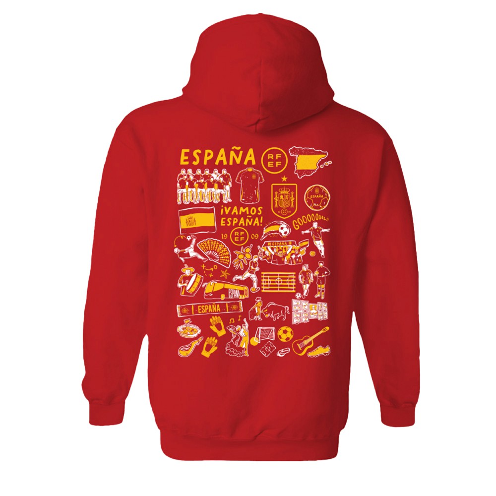 Spain National Team Vive La Fete Women's Impressions Artwork Hoodie - Red discount