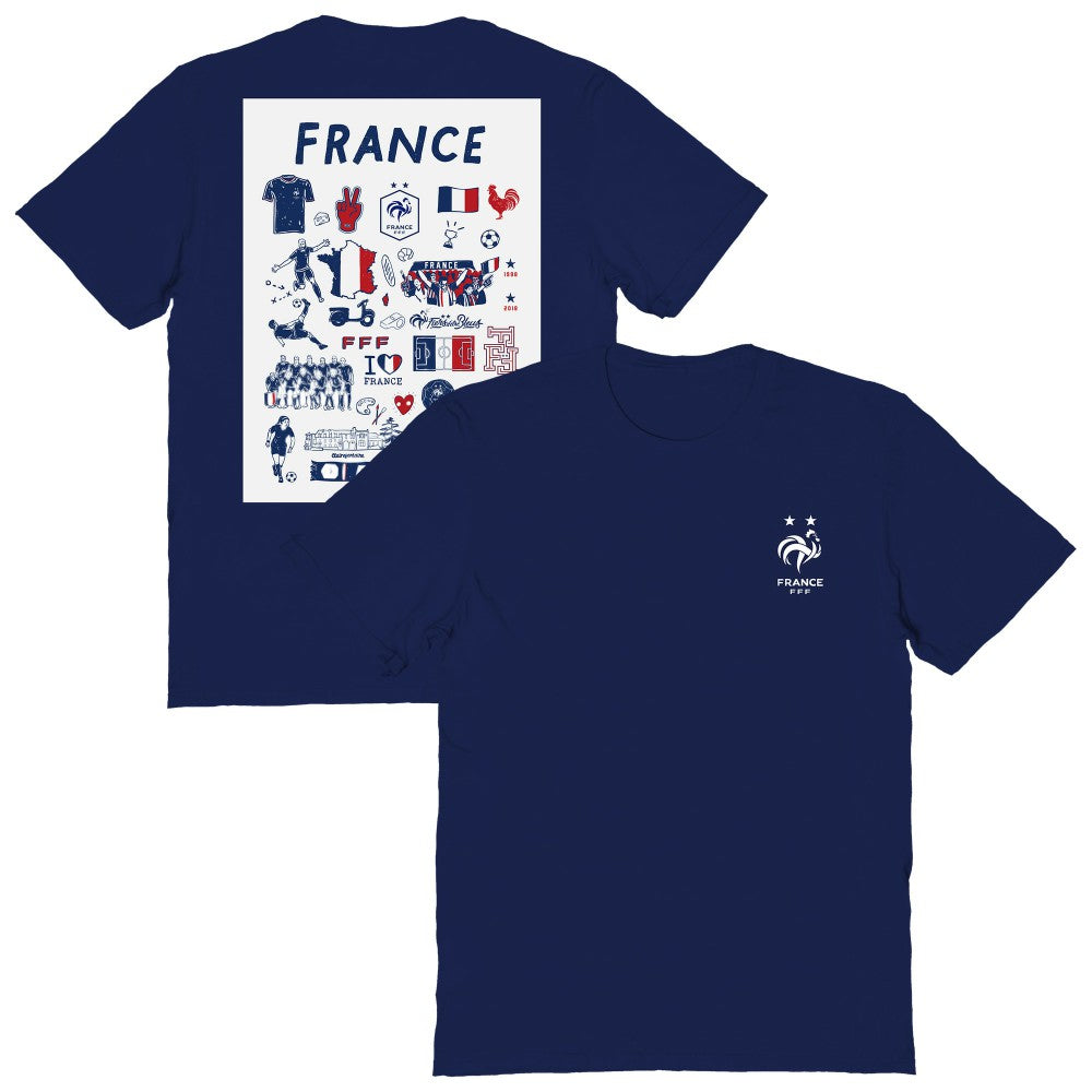 France National Team Vive La Fete Women's Impressions Artwork Fitted T-Shirt - Navy online