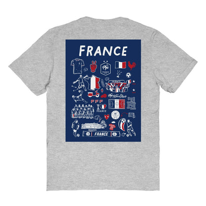 France National Team Vive La Fete Women's Impressions Artwork Fitted T-Shirt - Gray sale