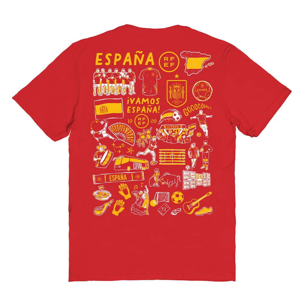 Spain National Team Vive La Fete Women's Impressions Artwork Fitted T-Shirt - Red outlet