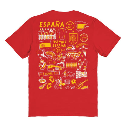 Spain National Team Vive La Fete Women's Impressions Artwork Fitted T-Shirt - Red outlet
