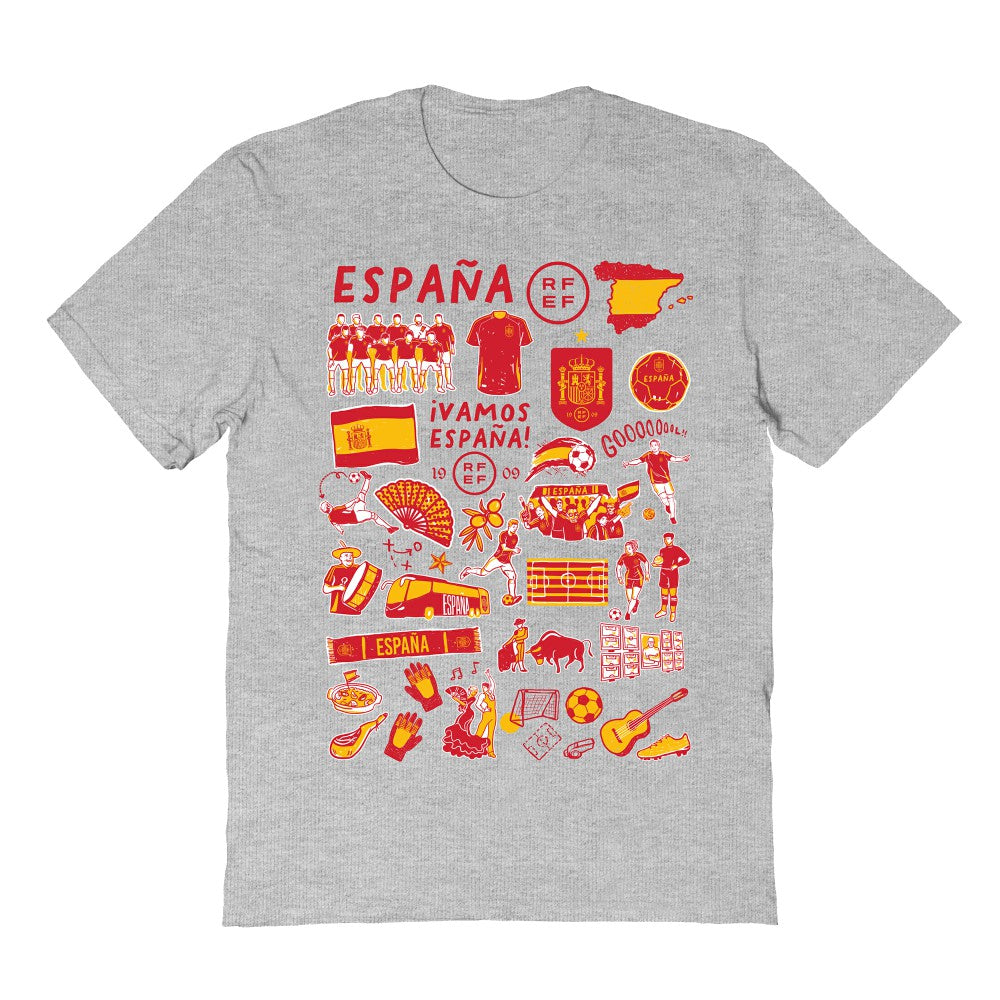 Spain National Team Vive La Fete Women's Impressions Artwork Fitted T-Shirt - Gray cheap