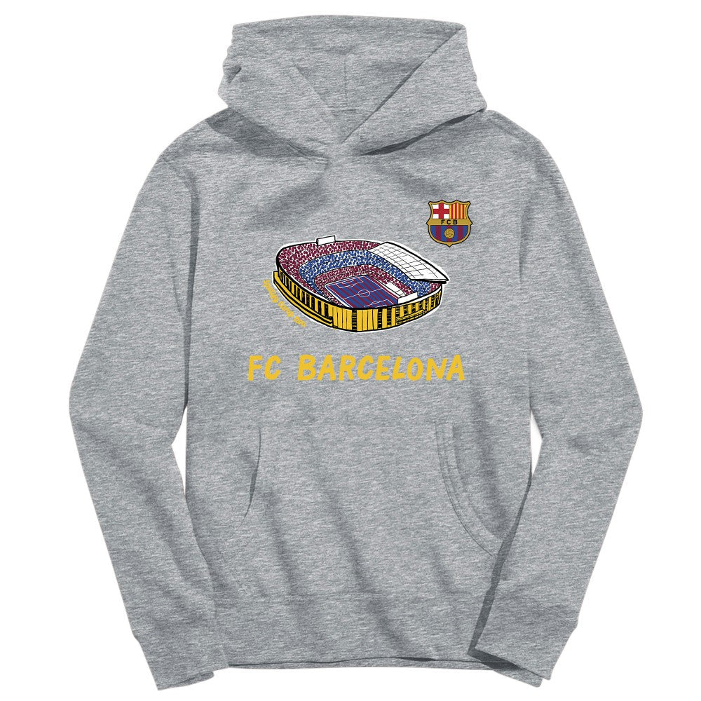 Barcelona Vive La Fete Youth Stadium Style Hoodie - Gray discount