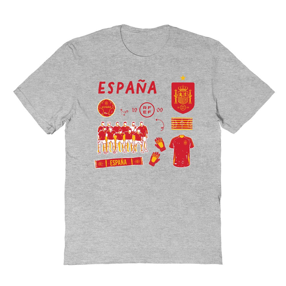 Spain National Team Vive La Fete Youth Impressions Icons T-Shirt - Gray outlet