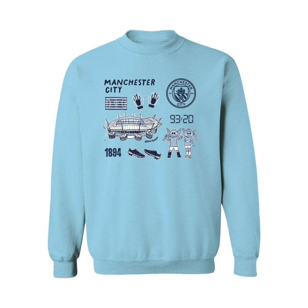 Manchester City Vive La Fete Women's Impressions Icons Sweatshirt - Light Blue for sale