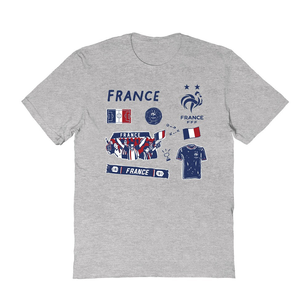 France National Team Vive La Fete Women's Impressions Icons T-Shirt - Gray cheap