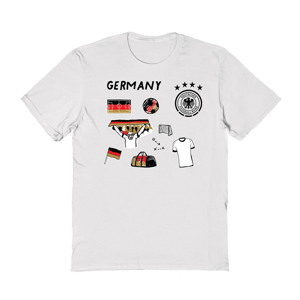 Germany National Team Vive La Fete Women's Impressions Icons T-Shirt - White on sale