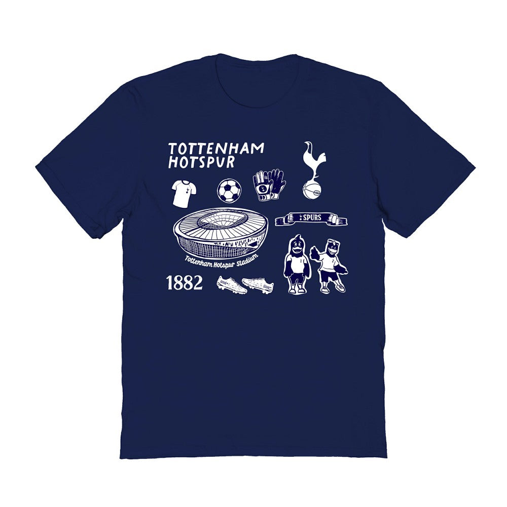 Tottenham Hotspur Vive La Fete Women's Impressions Icons T-Shirt - Navy online