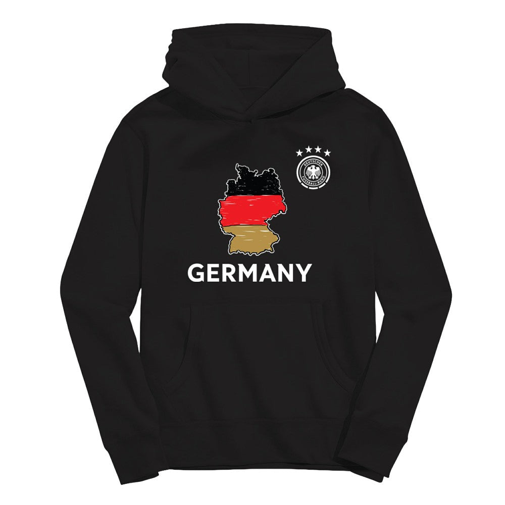 Germany National Team Vive La Fete Youth Map Style Hoodie - Black on sale