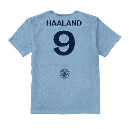 Erling Haaland Manchester City Vive La Fete Youth Player Name & Number Color Badge T-Shirt - Light Blue discount