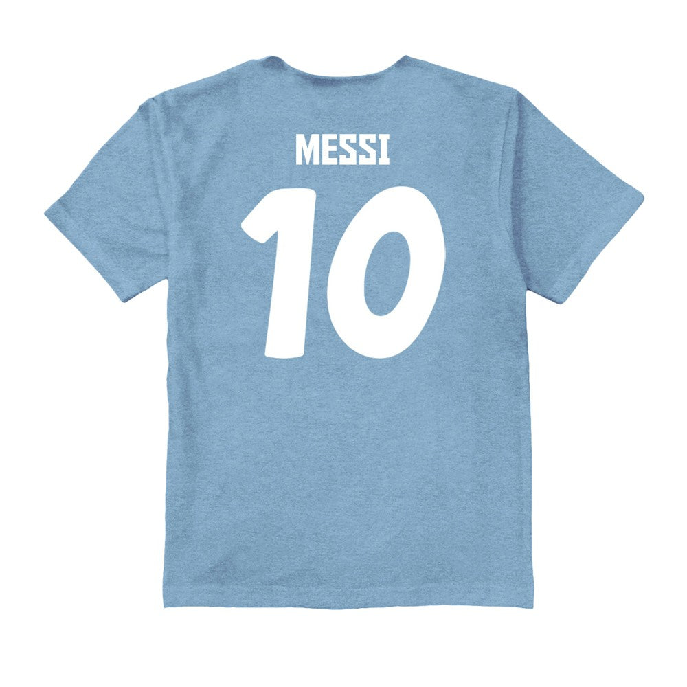 Lionel Messi Argentina National Team Vive La Fete Youth Player Name & Number Color Badge T-Shirt - Light Blue on sale