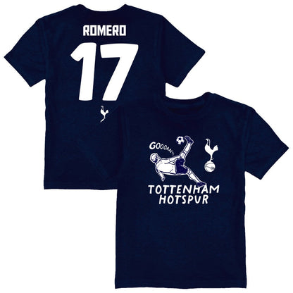 Cristian Romero Tottenham Hotspur Vive La Fete Youth Player Name & Number Chilena Style T-Shirt - Navy on sale