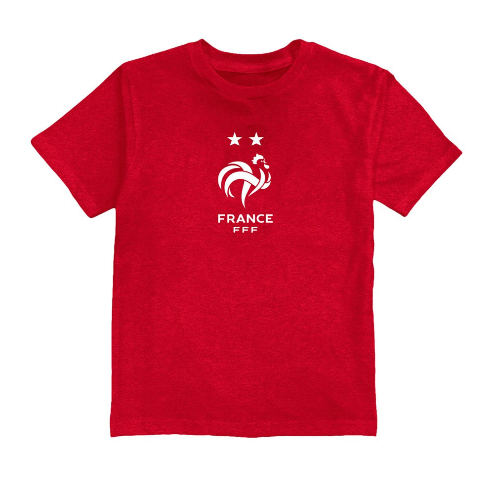 France National Team Vive La Fete Youth Color Badge T-Shirt - Red shop
