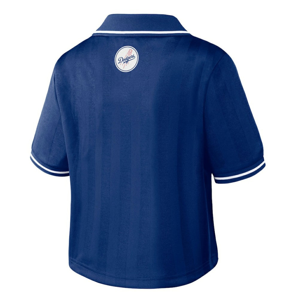 Los Angeles Dodgers WEAR by Erin Andrews Women's Cropped Polo - Royal