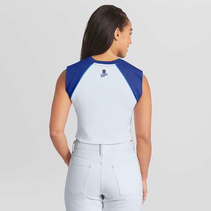 Kansas City Royals WEAR by Erin Andrews Women's Cooperstown Cropped Raglan Tank Top - White